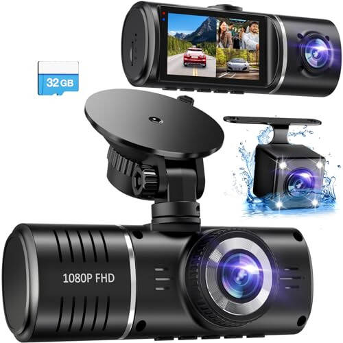 SUVCON Dash Cam, 3 Channel Dash Cam, 1080P Dash Cam Front and Inside, Triple Dash Cam, Dash Camera with 32GB Card, HDR, G-Sensor, 24Hr Parking, Front Rear Dash Cam Loop Recording - 6