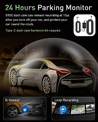 Dash Cam Front and Rear, 4K+1080P WiFi Dual Dash Camera for Cars with App, 3” IPS Dashboard Camera Recorder, Night Vision, 24H/7 Parking Mode, Loop Recording, 170° Wide Angle, Free 64GB SD Card - 8