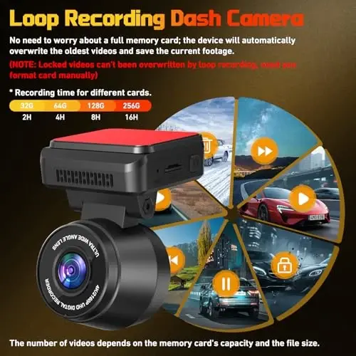 Dash Cam Front for Cars with Built-in WiFi & APP Control, 4K Dash Camera with Free 32GB Card, 1.2