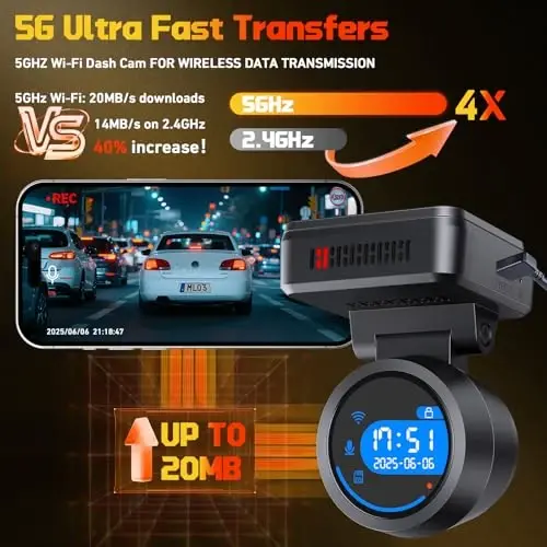 Dash Cam Front for Cars with Built-in WiFi & APP Control, 4K Dash Camera with Free 32GB Card, 1.2
