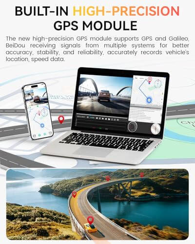 Dash Cam Front Rear 4K Built-in GPS 5GHz WiFi, 3.39