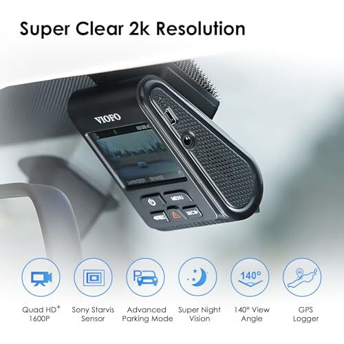 Dash Cam VIOFO A119 V3 2K 2560x1440P Quad HD+ Car Dash Camera, Ultra Clear Night Vision, 140-Degree Wide Angle, GPS Included, Buffered Parking Mode, True HDR, Motion Detection, G-Sensor, Time Lapse - 3