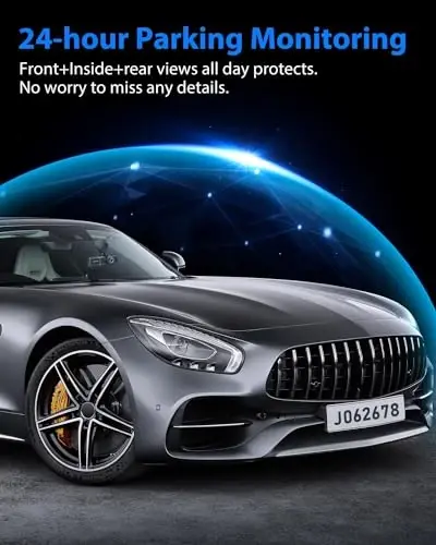 Dash Cam Front and Rear, 1080P Dash Camera for Cars, 3 Channel Car Camera Front Rear and Inside with 32GB Card, Loop Recording, Night Vision, HDR, 24Hr Parking, G-Sensor - 6