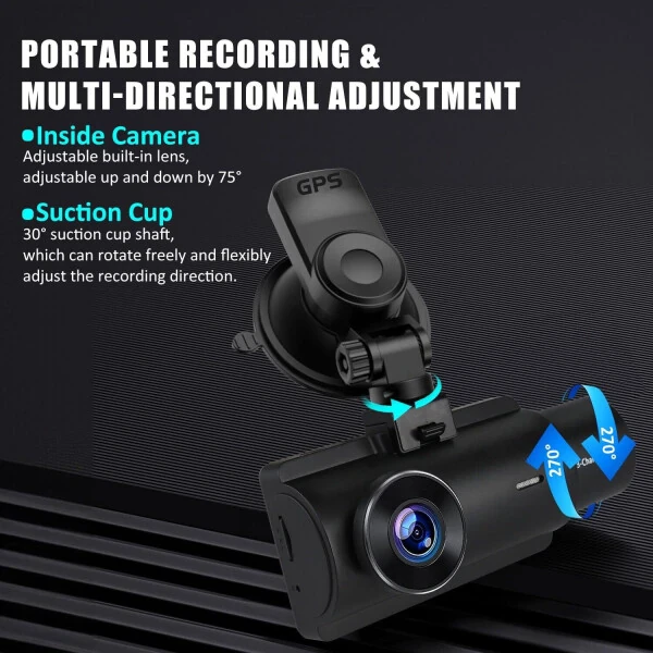 Dash-камера Elegant Choise для передней и задней части автомобиля, 3 объектива, 4K, Wi-Fi - 7