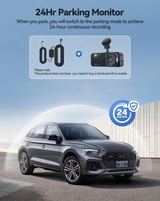 Dash Kam,Gazsocy 8K HD Avtomobil uchun old va orqa yozuvlar, O'rnatilgan Wi-Fi va GPS, Tungi Ko'rish, 3,16