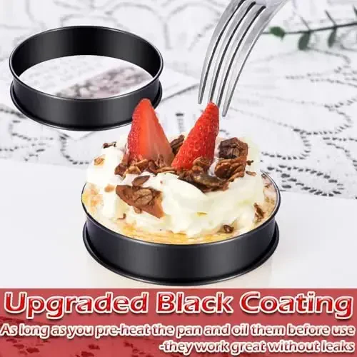 DATANYA 16Packs Crumpet Rings NONSTICK English Muffin Rings 4 Inch - Stainless Steel Double Rolled Tart Rings Upgrade Round Metal Cooking Pastry Ring Molds for baking - 4