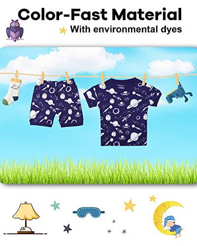 DAUGHTER QUEEN Boys Pajamas 4 Pieces Short Set 100% Cotton Sleepwear Size 18 Months-12 Years - 7