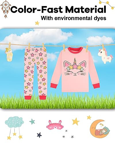 DAUGHTER QUEEN Girls 4 Pieces Cotton Pajamas Size 18 Months-12 Years - 49