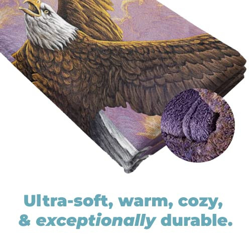 Dawhud Direct Eagle Fleece Blanket for Bed, 75