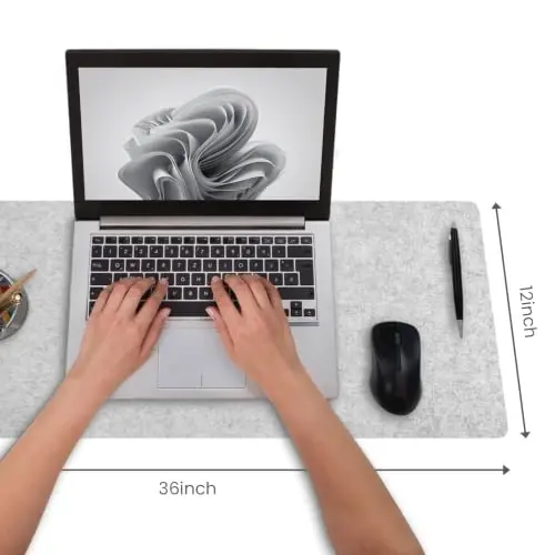 DAWNTREES Felt Desk Pad, Large Felt Mouse Pad and Keyboard Mat, 36