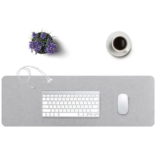 DawnTrees Keçe Masa Matı, Klavye Altlığı (91 cm x 30 cm), Büyük Keçe Mouse Pad, Bilgisayar Masa Matı XL, Ofis İçin Masa Koruyucu (Açık Gri) - DAWNTREES (1)