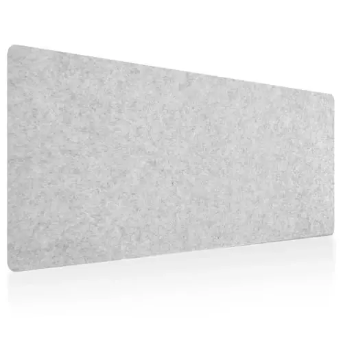 DAWNTREES Large Felt Desk Mat, 40''x16'' Full Felt Mouse Pad,Office Computer Desk Mat for Keyboard,100X40cm Desk Pad Protector (Light Grey) - 1