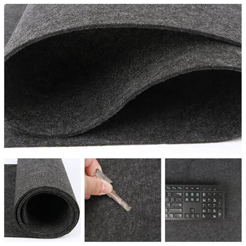 DAWNTREES Large Felt Desk Pad, 40''x16'' Full Desk Mouse Pad, Desk Mat for Keyboard,Computer Mat for Desk,100X40cm Felt Desk Mat for Desk Pad Protector - 6