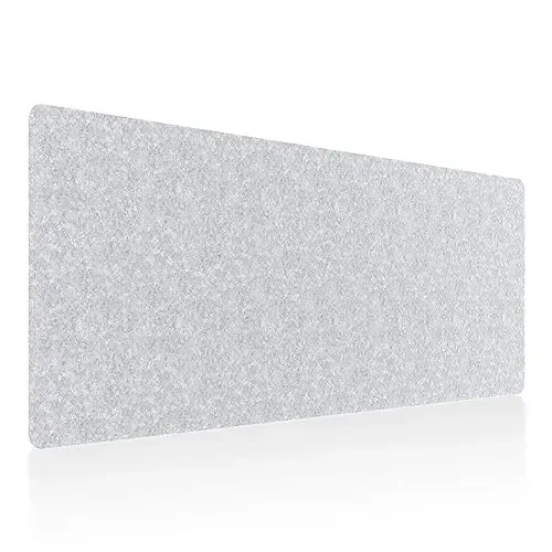 DAWNTREES Non-Slip Felt Desk Mat | 35.5''x15.7'' | Large Computer Desk Mat Keyboard and Mouse Pad | Office Desktop Pad Protector (Light Grey) - DAWNTREES