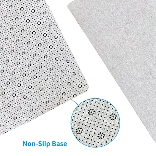 DAWNTREES Non-Slip Felt Desk Mat | 35.5''x15.7'' | Large Computer Desk Mat Keyboard and Mouse Pad | Office Desktop Pad Protector (Light Grey) - 6