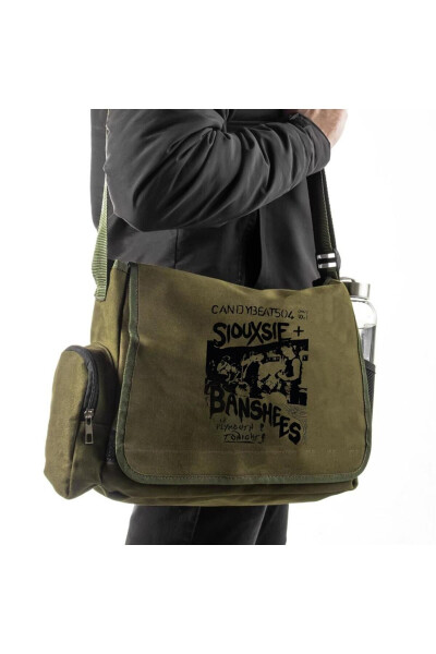 Day Light Siouxsie Banshees bosilgan Unisex yashil pochta sumkasi - DESTİNE