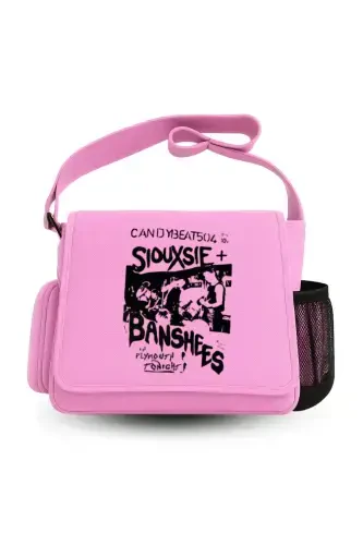 Day Light Siouxsie Banshees Printed Unisex Green Messenger Bag-Pink - DESTİNE (1)