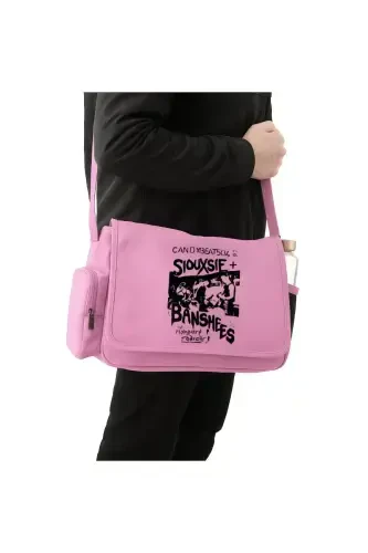 Day Light Siouxsie Banshees с принтом Unisex Зеленая Сумка-мессенджер-Розовый - 1