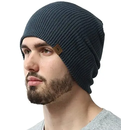 Tough Headwear Ribbed Beanie Hat - Four-Way Stretch Beanie for Women & Men - Lightweight, Soft Acrylic Knit Winter Hat - 1