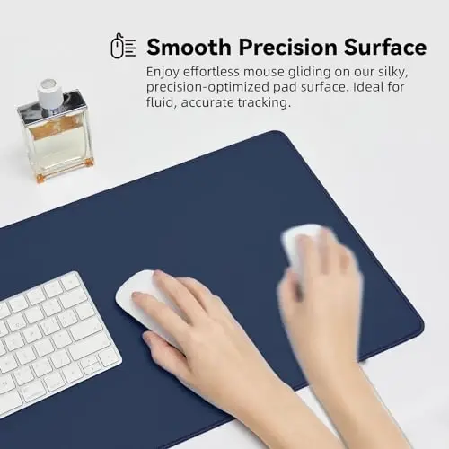 Reniteco Waterproof Large Gaming Mouse Pad with Durable Stitched Edges, Non-Slip Rubber Base, Grainy Jacquard Mouse Mat Desk Pad for Home Office Gaming, 27.6
