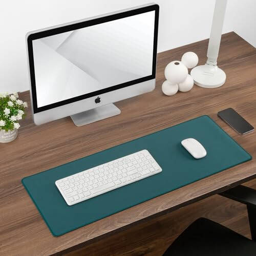 Dayanıklı Dikişli Kenarlı Geniş Oyun Mouse Pad'i, Geniş Su Geçirmez Yeşil Mouse Matı Kaymaz Kauçuk Tabanlı, Masa Üstü Matı, Klavye Mouse Mousepad (31.50