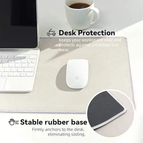 Reniteco Waterproof Large Gaming Mouse Pad with Durable Stitched Edges, Non-Slip Rubber Base, Smooth Surface Mouse Mat Desk Pad for Home Office Gaming, 27.5