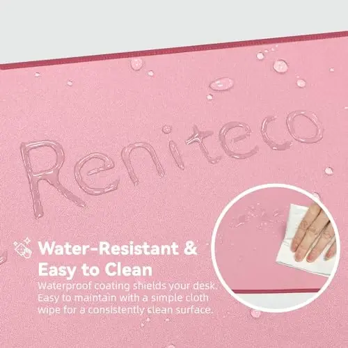 Reniteco Waterproof Large Gaming Mouse Pad with Durable Stitched Edges, Non-Slip Rubber Base, Grainy Jacquard Mouse Mat Desk Pad for Home Office Gaming, 27.6