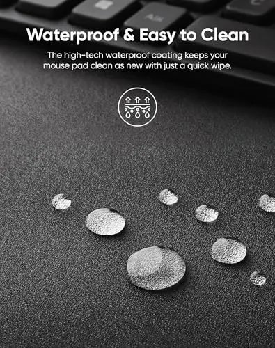 Reniteco Waterproof Large Gaming Mouse Pad with Durable Stitched Edges, Non-Slip Rubber Base, Grainy Jacquard Mouse Mat Desk Pad for Home Office Gaming, 27.6