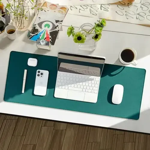 Reniteco Waterproof Large Gaming Mouse Pad with Durable Stitched Edges, Non-Slip Rubber Base, Grainy Jacquard Mouse Mat Desk Pad for Home Office Gaming, 31.5''x11.8''x0.12'', Matte Green - RENITECO (1)