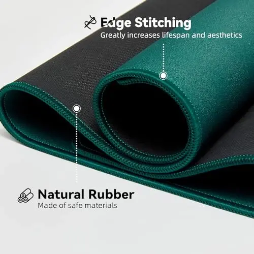 Reniteco Waterproof Large Gaming Mouse Pad with Durable Stitched Edges, Non-Slip Rubber Base, Grainy Jacquard Mouse Mat Desk Pad for Home Office Gaming, 31.5''x11.8''x0.12'', Matte Green - 5
