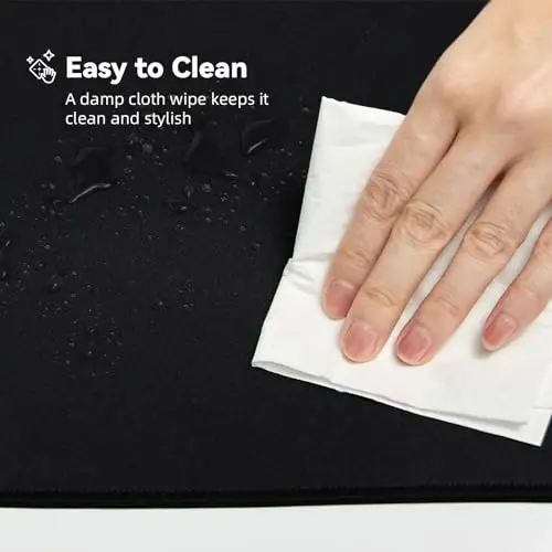 Reniteco Large Gaming Mouse Pad with Durable Stitched Edges, Non-Slip Rubber Base, Black Mousepad Mouse Mat Desk Pad for Home Office Gaming, 35.4''x11.8''x0.12'', Black - 6