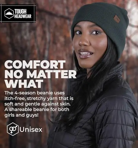 Tough Headwear Cuff Beanie Hat - All-Season Winter Cap - Stretch Fit Women & Mens Beanie - Durable Knit Unisex Winter Caps - 4