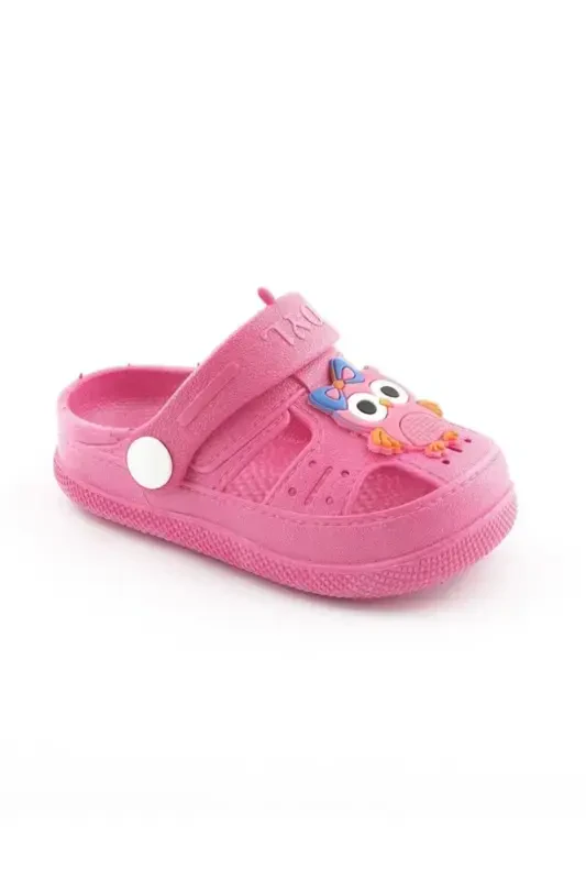 Daye Günlük Ortopedik Kaydırmaz Tabanlı Hayvan Figürlü Çocuk Sandalet Terlik Bkpk01001-FUŞYA - 1