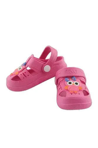 Daye Günlük Ortopedik Kaydırmaz Tabanlı Hayvan Figürlü Çocuk Sandalet Terlik Bkpk01001-FUŞYA - 2