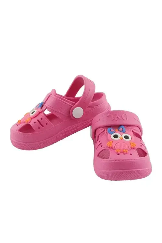 Daye Günlük Ortopedik Kaydırmaz Tabanlı Hayvan Figürlü Çocuk Sandalet Terlik Bkpk01001-FUŞYA - 2