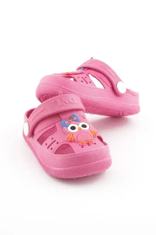 Daye Günlük Ortopedik Kaydırmaz Tabanlı Hayvan Figürlü Çocuk Sandalet Terlik Bkpk01001-FUŞYA - 3