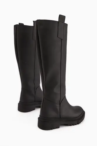 Dayna Black Chunky Sole Pull-On Women's Boot-Black - 3