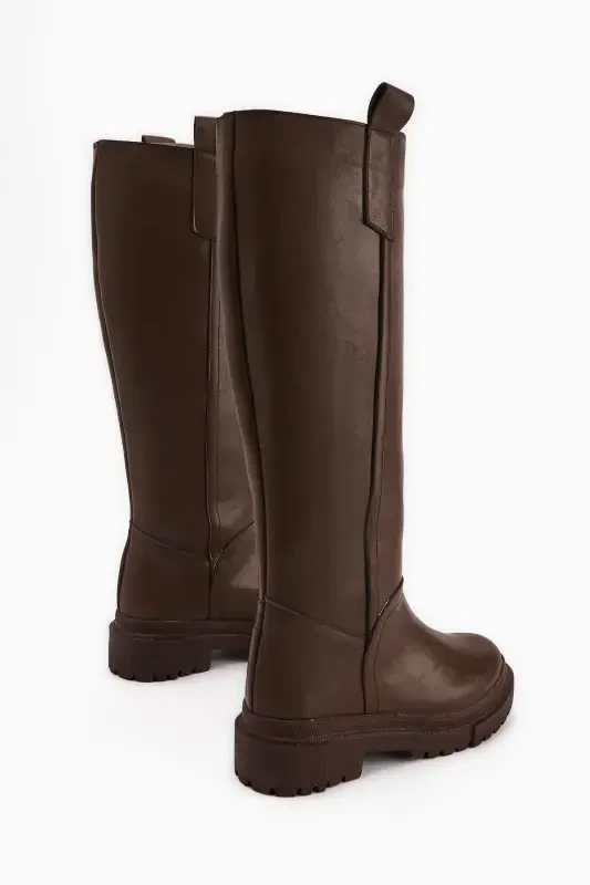 Dayna Coffee Pull-On Boots with Thick Sole - 3