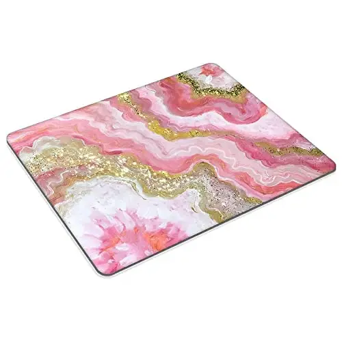 Dazzling Geode Pushti Oltin Marmar sichqonchasi tayyorlangan sichqoncha kompyuterlar uchun sirpanmaydigan kauchuk asosli sichqonchalar noutbuk ofis stolining aksessuarlari sichqonchasi - 2