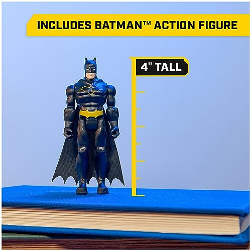 DC Comics, Batman Batmobile Masofaviy boshqaruvli Mashina, 4 dyuymli Batman figurasi bilan oson boshqarish, 4 yosh va undan katta bo'lgan bolalar uchun o'yinchoqlar - 4