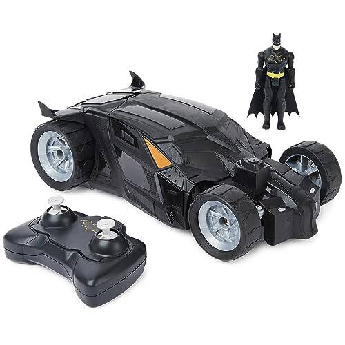 DC Comics, Batman Batmobile Remote Control Car, Easy to Drive with 4-inch Batman Figure, Kids Toys for Boys and Girls Ages 4 and Up - 1