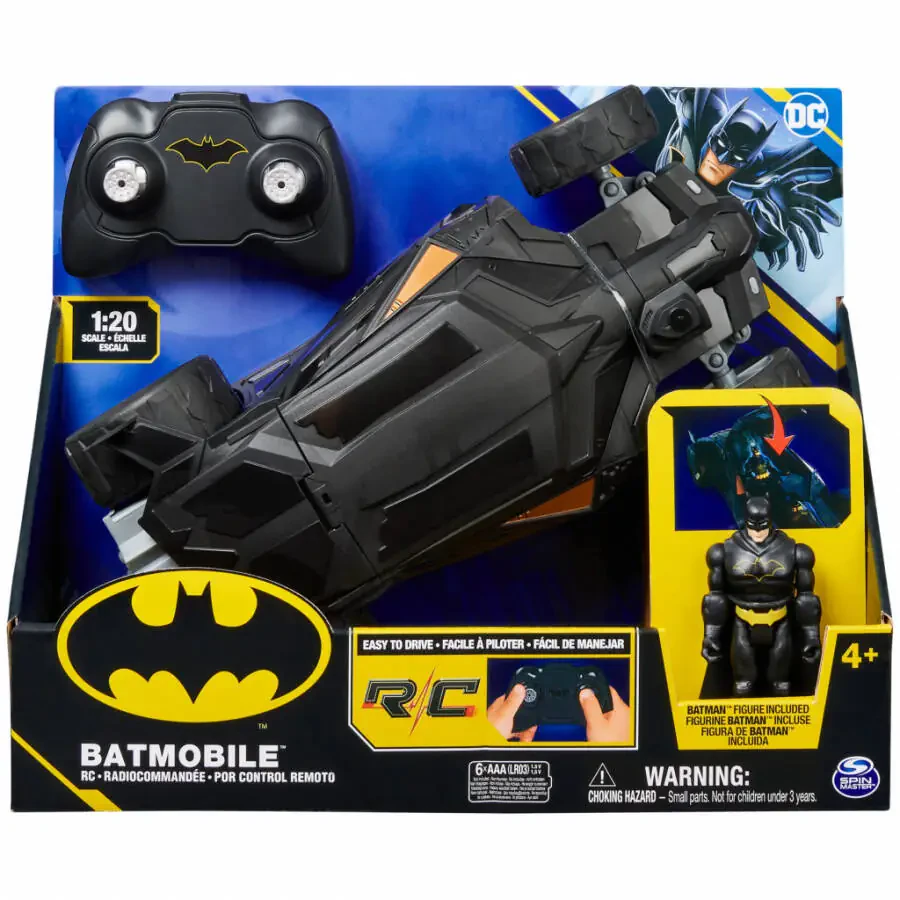 DC Comics, Batman Batmobile Remote Control Car with 4-inch Action Figure, for Kids Ages 4 and up - 7