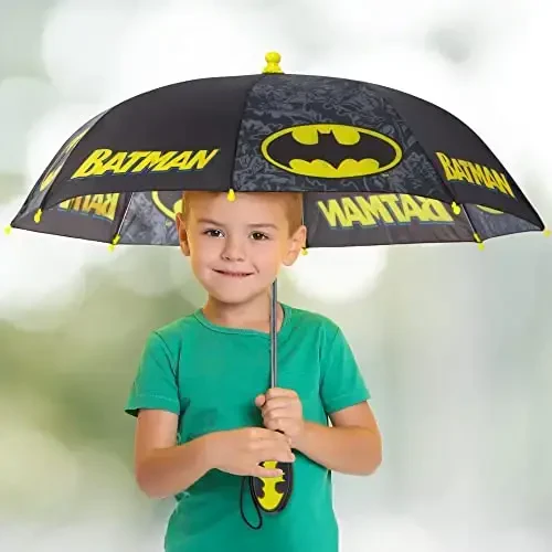 DC Comics Kids Umbrella, Batman Toddler and Little Boy Rain Wear for Ages 3-6 - MODAZONE (1)