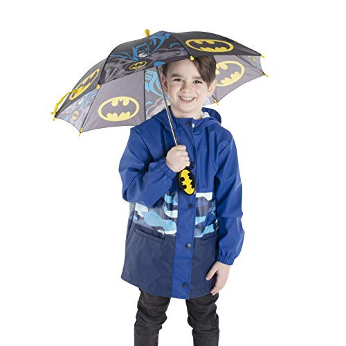 DC Comics Kids Umbrella, Batman Toddler and Little Boy Rain Wear for Ages 3-6 - 18