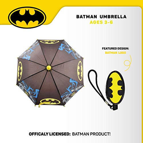 DC Comics Kids Umbrella, Batman Toddler and Little Boy Rain Wear for Ages 3-6 - 20