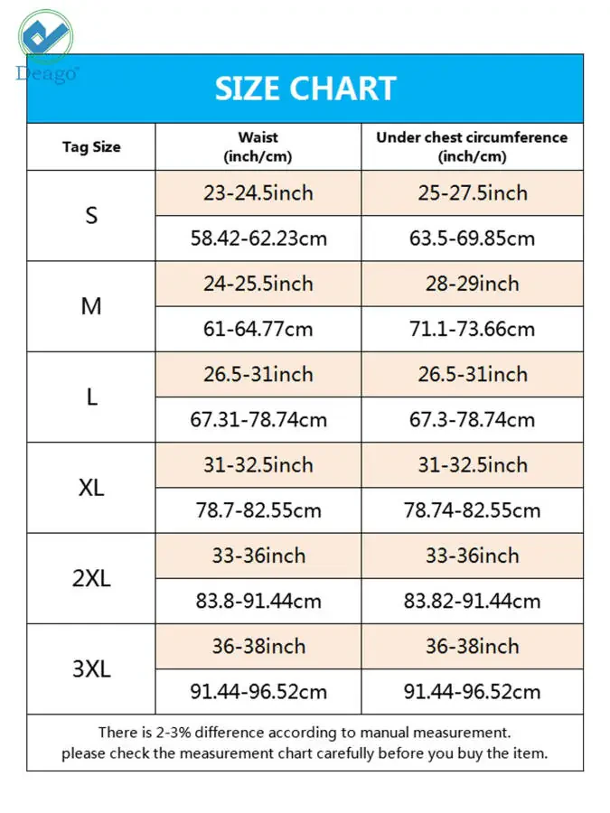 Deago Women Body Shaper Slimming Waist Trainer Cincher Underbust Corset Shapewear Vest Size XXL - 2