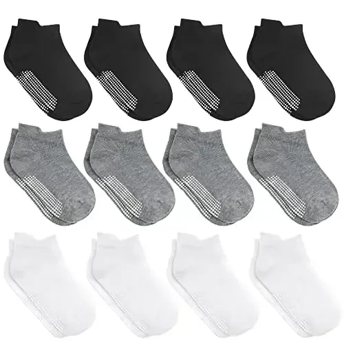 Debra Weitzner Toddler Socks With Grips - 12 Pack Ankle Cotton Grip Socks for Baby Boys Girls Infant's and Kids 6-M - 5 years - 1