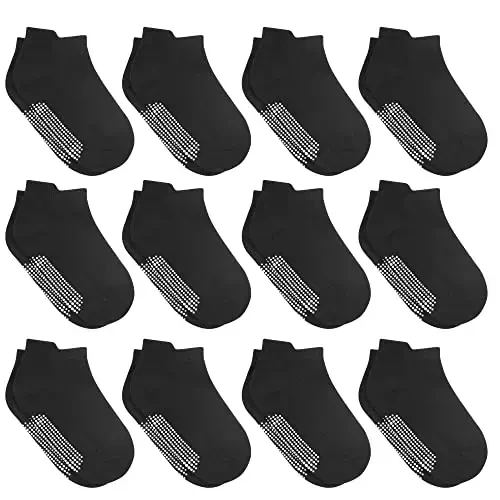 Debra Weitzner Toddler Socks With Grips - 12 Pack To'piqli Paxta Grip Paypoqlar Chaqaloq O'g'il Qizlar Go'daklar va Bolalar uchun 6-O - 5 yil - 7