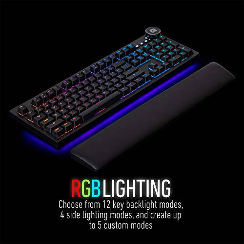 Deco Gear sozlash mumkin mexanik klaviatura Cherry MX qizil kalitlari bilan, RGB yoritish, tez kirish funktsiya tugmalari, chiqariladigan ergonomik bilak tagligi, 104 tugma, USB ulash - 3