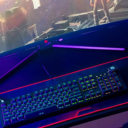 Deco Gear sozlash mumkin mexanik klaviatura Cherry MX qizil kalitlari bilan, RGB yoritish, tez kirish funktsiya tugmalari, chiqariladigan ergonomik bilak tagligi, 104 tugma, USB ulash - 6